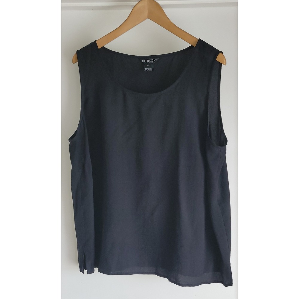Citron Santa Monica Top 0X Solid Black Silk Capsule Old Money Luxury‎